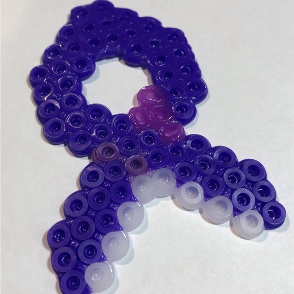 Handcrafted Magnet Teal/White Awareness Ribbon - Picture 9 of 9